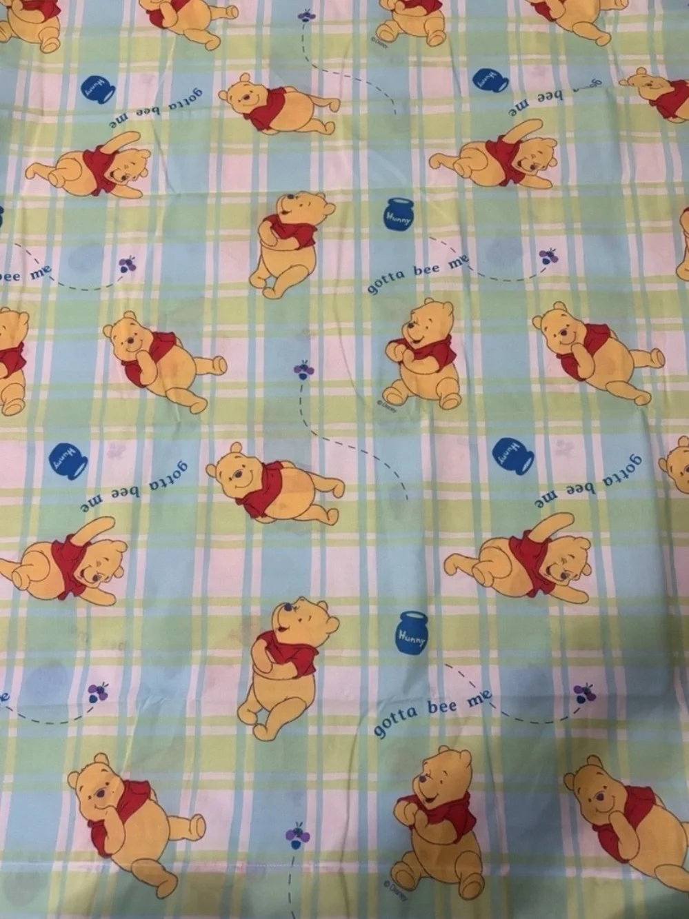 Rare Vintage Winnie the Pooh Twin Flat Sheet & Pillowcase Set Disney Gotta Bee M